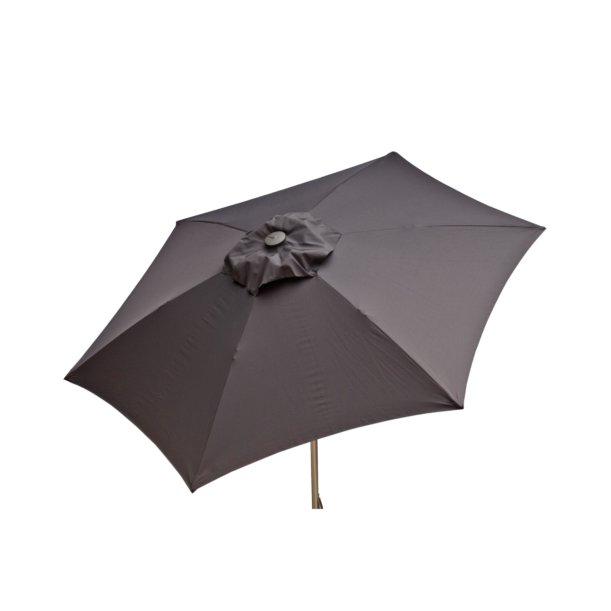 Heininger DestinationGear, 8.5ft. Push Up Market Umbrella in Solid Grey, Shape Hexagon, Model# 1204